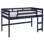 ZUN Navy Blue Twin Loft Bed with Reversible Ladder B062P181276