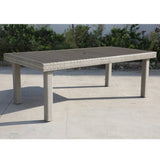 ZUN Balcones Outdoor Furniture, Wicker Rectangular Dining Table, Gray B010P164318