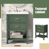 24'' Vanity with Top Sink, Modern Storage Cabinet with 2 Drawers, Single Sink N710P191968F