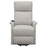 Beige Upholstered Power Lift Recliner with Wired Remote B062P145469