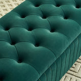 47.24''W Storage Ottoman,Upholstered Velvet Fabric Storage Ottoman with Safety Hinge, gold W579P224708