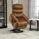 ZUN Brown Velvet Recliner Chair,Power Lift Chair with Vibration Massage, Remote Control 50283398