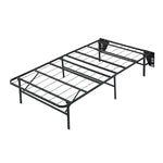 ZUN Black Metal Platform Foldable Bed Frame Twin Size, Toolless High Profile Design B011P197729