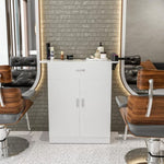 ZUN Barber Cabinet Storage Station, Free Standing Beauty Hair Stations for Salon Barber Utility Unit 31192757