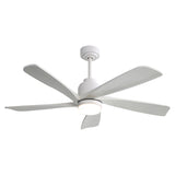 52 Inch Modern Ceiling Fan With Dimmable LED Light 5 Solid Wood Blades Smart Remote Control W934P195842