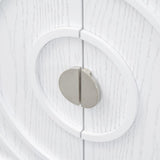 Retro Sideboard door with Circular Groove Design Round Metal Door Handle for Entrance, Dinning Room, 91518622