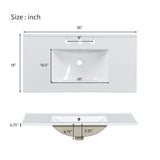 36-inch bathroom vanity with two soft close doors, adjustable shelves and three drawers N729P184710B