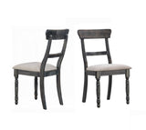 Rustic Style Gray Finish Dining Side Chairs Set of 2pcs Light Brown Upholstered Seat Wooden Dining B2741P331537