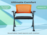 2 Pack Stackable Conference Room Chairs with Wheels, Folding Office Chair with Rebound Back, Padded 78072348