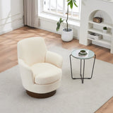 Polyester Swivel Barrel Chair, Swivel Accent Chairs Armchair for Living Room, Reading Chairs for W1361P149653