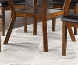 Dining Room Furniture Walnut Rubber wood MDF Round Table 1pc Table w Shelve B01156001