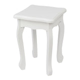 Children's Wooden Dressing Table Reversible Round Mirror Dressing Table Chair Three Drawers White 09401206