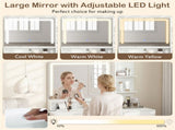 White Vanity Desk with 27"20" LED Lighted Mirror Charging Station Stool 8 Storage Spaces 45168282