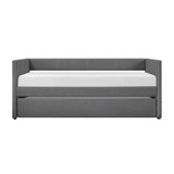 1pc Daybed with Trundle Dark Gray Fabric Upholstery Wooden Frame Modern Home Furniture B011P256688
