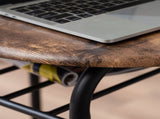 Fire Wood PVC Black Paint Breakfast Table for Couples with Curved Back 82020111
