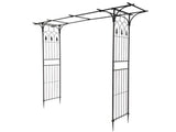 Black Metal Garden Arbor, 85 in H Flat Top Wrought Iron 99638629