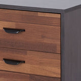 Walnut and Espresso 3-drawer Rectangular Accent Table B062P181403