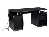 1 Cabinet Door 3 Drawers 2 Power Outlets Computer Desk P2 Particleboard Office Desk with 2 USB Ports 69233677