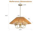15cm Down Rod Pendant, Beige Paper Rope Lampshade with Iron, 12cm Canopy, Boho Hanging Ceiling W934P512279