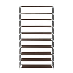 ZUN 10 Tiers Shoe Rack with Dustproof Cover Closet Shoe Storage Cabinet Organizer Dark Brown 21202749