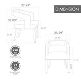 25.79" Wide Modern Barrel Open Back Upholstered Accent Chair with Weathered Solid Wood Legs Dining W3118P254207