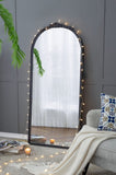 30" x 65" Hand Carved Rose Antique Mirror Frame, Large Arch Mirror Wall Decor for Living Room, W2078126748