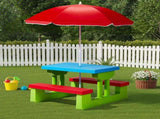 Kids Outdoor Table and Chair Sets with Removable Umbrella, Kids Picnic Table for Backyard Garden 70782072