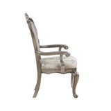 ZUN ACME Ariadne Side Chair , Velvet & Antique Plantinum Finish DN02282