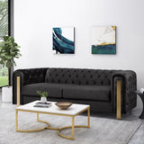 Mirod Comfy 3-seat Sofa with Tufted Back and Arm, Modern for Living Room 69439.00BLK