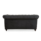 ZUN VIVALUX 59.44" Chesterfield Velvet Loveseat Sofa,2-Person Rolled Arm Dutch Plush Upholstered Sofa N762P178705E