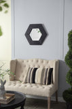 18.5" x 18.5" Hexagon Mirror with Solid Wood Frame, Wall Decor for Living Room Bathroom Hallway, W2078133976