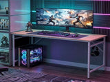 Oak-colored SG001FD P2 particleboard iron pipe 160cm cut-out computer desk with non-woven fabric 43148674
