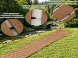 8 FT HDPE Folding Garden Walkway, Weather Resistant Outdoor Decorative Pathway with Metal Wire 13425844