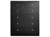 6-Drawer Storage Cabinet with Matte Gold Handles Particleboard Drawer Dresser with Textured Melamine 38131917