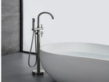 TrustMade Double Handle Freestanding Tub Filler with Handshower, Brushed Nickel - R01 TMFTFLYJ-R01BN