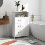 Bathroom standing storage cabinet with 3 drawers and 1 door-White W28235523