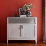 Kitchen storage sideboard and buffet server cabinet-White W28209580