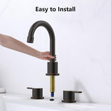 Widespread Bathroom Faucet Oil Rubbed Bronze 2 Handle 8 inch 3 Hole 360&degSwivel Spout Vanity 50765054