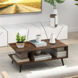 Rectangle Coffee Table with 2 Open Compartments 83293018