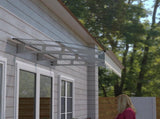 79" x 34" Window Awnings Door Entrance Canopy, Aluminum Alloy Bracket, 0.137 Inch Thick Crystal W2205P179828