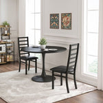 ZUN Dining Table Set for 2, 47 Inch Tulip Table with 2 Chairs for Dining Room ,Coffee Shop ,Small 11412976