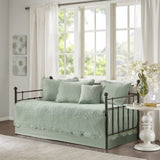 6 Piece Reversible Scalloped Edge Daybed Cover Set Seafoam Daybed B03597554