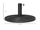 Black 18" Rattan Design Parasol Stand Heavy Duty Round Market Umbrella Base Holder for Patio 20832357