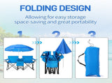 55.91"*19.69"*31.50"Double Folding Beach Chair with Removable Adjustable Umbrella, 2-Person XL 87545942