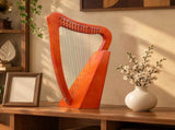 15-string portable solid mahogany harp, mahogany color, with padded padding, extra strings, 69498319
