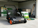 21" Push Lawn Sweeper with 2 Brushes, Heavy Duty Steel & Plastic Wheels, 3.5 cu. ft. Leaf Collector 87169589