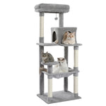 ZUN Luxury Cat Tree Cat Tower with Sisal Scratching Post, Cozy Condo, Top Perch, Hammock and Dangling 75627847