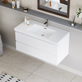 42" Floating Bathroom Vanity with Sink, Modern Wall-Mounted Bathroom Storage Vanity Cabinet with W1573P152686