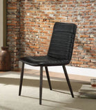 Black and Antique Black Side Chair with Padded Back B062P215497