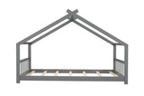Twin Size House Bed Wood Bed, Gray WF282521AAE